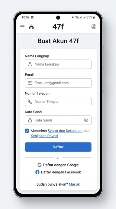 Cara Daftar Akun 47f untuk Pengguna Android