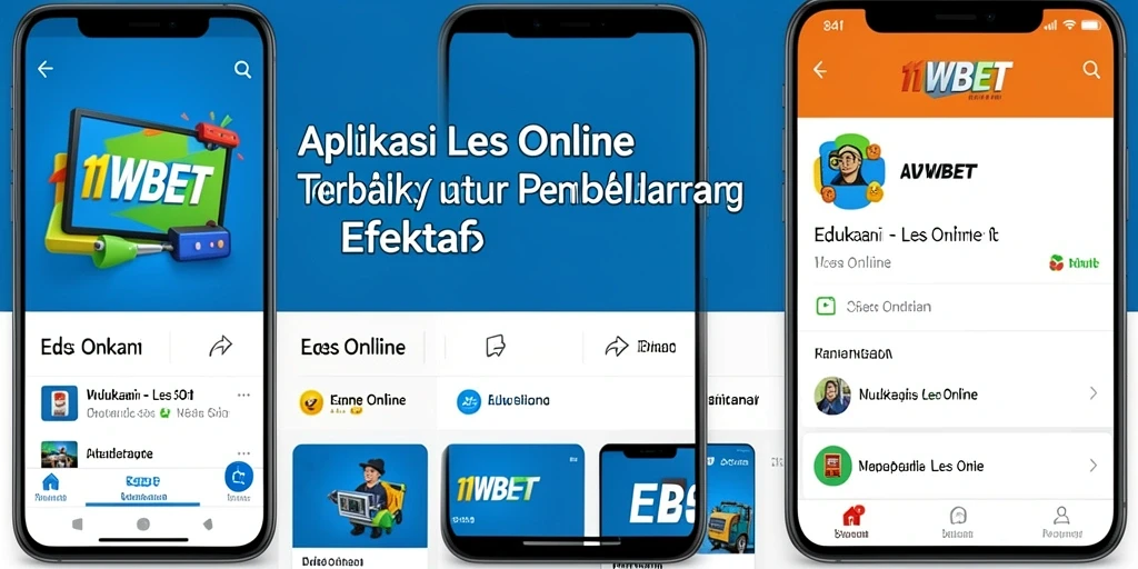 Tampilan antarmuka pengguna aplikasi Les Online 11WBET yang menarik.