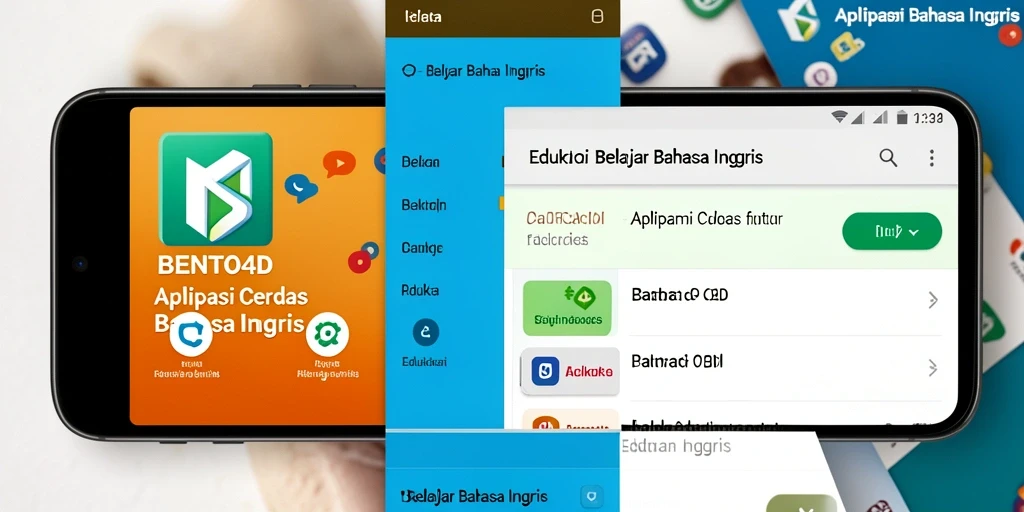 Antarmuka BENTO4D yang intuitif untuk belajar Bahasa Inggris.