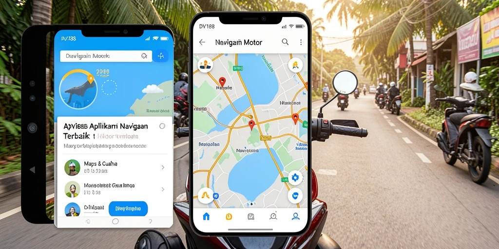 Antarmuka DV188 menampilkan navigasi mudah untuk pengendara motor.
