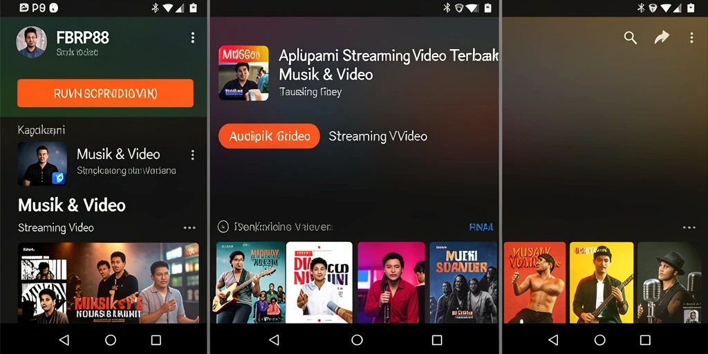Screenshot aplikasi FBRP88 menampilkan antarmuka yang ramah pengguna untuk Streaming Video.