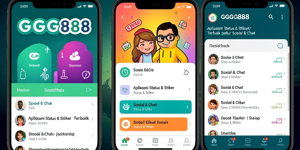 Antarmuka GGG888 menampilkan berbagai stiker menarik untuk digunakan.