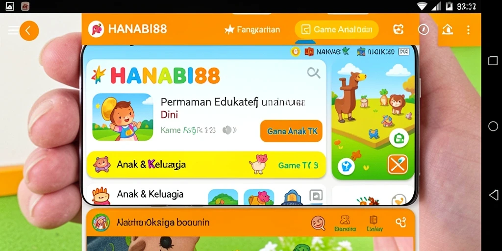 Antarmuka HANABI88 yang penuh warna dan interaktif.