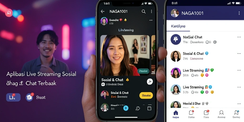 Antarmuka NAGA1001 yang sederhana dan menarik untuk live streaming.