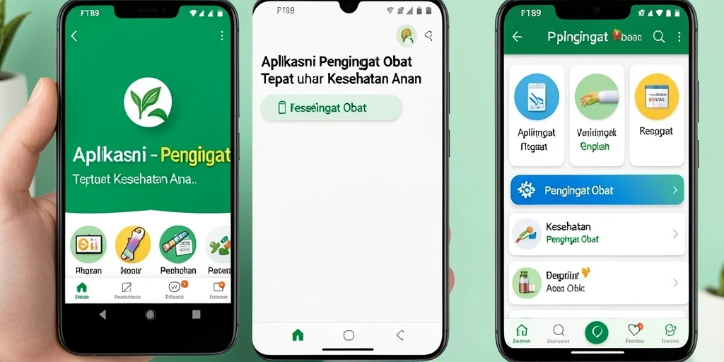 Antarmuka pengguna aplikasi Pengingat Obat yang sederhana dan fungsional.