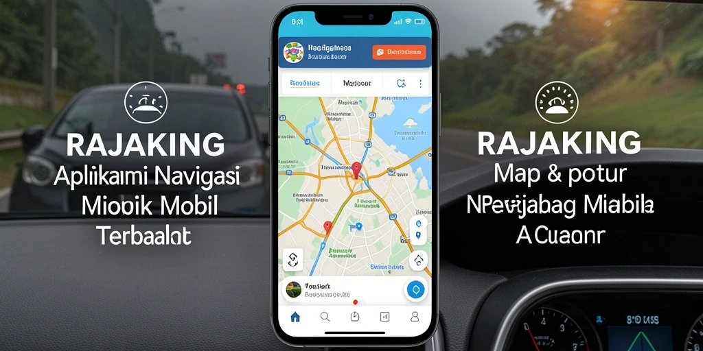 Antarmuka pengguna RAJAKING yang modern dan intuitif untuk navigasi mobil.